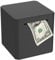 Jetcloud Stainless Steel Piggy Adults 15x15cm Must Break to Open Metal Money Box Coin Jar for Boys Girls Modern Cash Savings Bank, Black, S