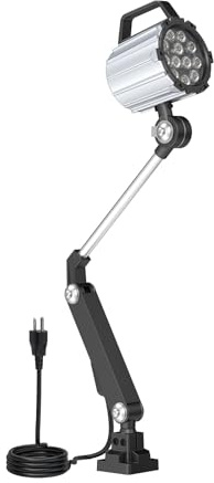 Luce a LED per macchina, 18 W, luce flessibile da 1800 lumen, per tornio di legno, trapano, illuminazione industriale 110-220 V