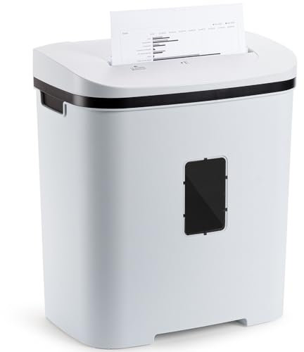 iOCHOW 14-Sheet Cross Cut Paper Shredder: P4 High Security Portable Shredder, Shreds Credit Card & Staple, Heavy Duty Paper, Quiet Document Shredder 21L Large Pull-out Bin for Home Office