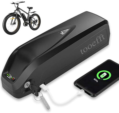 tooefft Hailong HL1-2 Ebike Battery 48V 13Ah Downtube Electric Bike Batteries with Charger 4 Pin Mounting Plate for 250w 350w 500w 750w Bafang Tongsheng Motor