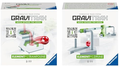 Ravensburger GraviTrax Element Trampolin 22417 & GraviTrax Element Zipline 27472 - GraviTrax Erweiterung