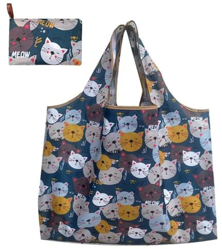 JJiaoLinin Große Faltbare Tasche,Wiederverwendbare Faltbare Einkaufstasche 52x40cm Umweltfreundliche Tragetasche für Einkauf Tragbare Einkaufstasche Faltbar Einkaufsbeutel Waschbar