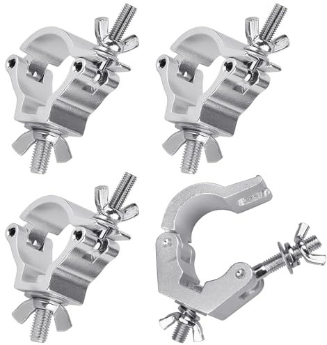 Truss Clamp 48-51mm Carga 100kg,Forreen 4 Pack Gancho para Truss Pinza de Gancho Truss Clamp Resistente Truss DJ O-Clamp para Fijacion Cabeza Móvil Hook O Clamps