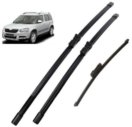 YPFYBHD Wischerblätter für Vorne und Hinten, Kompatibel für Skoda Yeti, 3-teilige Scheibenbürsten, Ersatzteile für die Scheibenwaschanlage