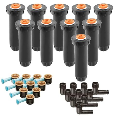 10x Rain-Bird 1804 Versenkregner mit 18 Van Düsen 4,3-5,5 m & 1/2 Flexwinkel SBE050