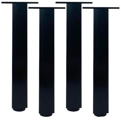 4pcs Black Square Furniture Legs Adjustable Aluminum Alloy Anodized Surface Sofa Feet Height: 640cm Furniture Feet for Sofa Bed Loveseat Seat 30cm/11.8