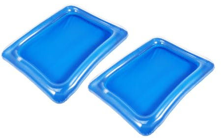 TOPBATHY 2 Piezas Mesa De Arena Inflable Para Barra De Hielo Suministros Para Fiestas Barra De Servicio Inflable Barra Hinchable Para Ensaladas Bandejas Inflables Blue De Polivinilo