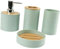 4 Pièces Ensemble D'accessoires de Salle de Bain, Porte-Savon, Porte-Brosse à Dents, Distributeur de Savon, Gobelet à Brosse à Dents, Cadeau Pendaison de Crémaillèr, Décoration Moderne, Vert