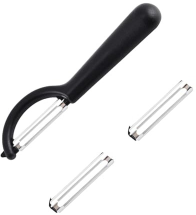 P-Sparschäler für Tupper mit 2 Ersatzklingen,Schäler Für Tupperware Ersatzteile,Kartoffelschäler Küche Set,Spargelschäler,Edelstahl Ersatzklinge für Gemüseschäler,Schälmesser,Vegetable Peeler(Schwarz)