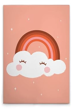 A.S. Création Leinwandbild Einhorn Rosa Wolke - Wandbild in Rosa, Weiss - 60 x 90 cm - DD132598