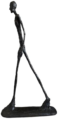 Siunwdiy Giacometti Walking Man,Echte Massiv Bronze Figur,Handgefertigte Kunst Statue,Original Bronze Dekoration für Sammler 30cm,Mann,60CM