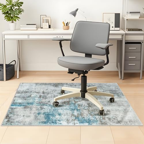 Office Chair Mat 90 x 120 cm, Floor Protector for Office Chair, Anti-Slip Desk Chair Mats, Chair Mat for Hardwood Floor, Computer Rolling Chairs Mat Hard Floor for Home and Office, Machine Washable