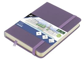 Skizzenbuch Kangaro A6 Heather Purple PU Hardcover 80 Blatt 140 Gramm cremefarbenes Papier mit Gummiband und Band