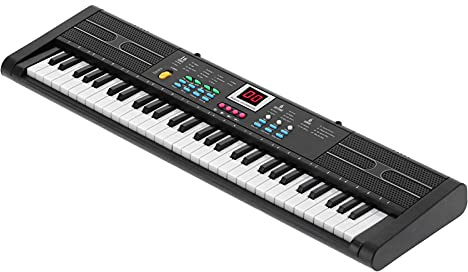 Tastatur Klavier 61 Elektretaste mit USB -Mikrofon - Klavier ideales Instrument für Anfänger und Kinder 6 Demonstrationslieder, 16 Schwarze Rhythmen