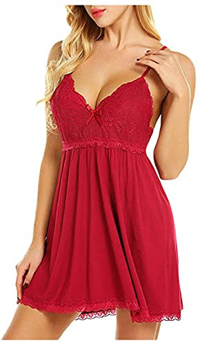 QJDFLL Body Rouge Dentelle Sexy Jumpsuit Lingerie Set Mode Pyjama jarretière Amincissant(Rouge,3XL)