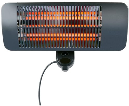 alpina Chauffage de Terrasse Suspendu Chauffage Extérieur Terrasse 2000W 3 Niveaux - Chauffage Extérieur Électrique IP34 avec Lampe Chauffante Infrarouge - Chauffage Terrasse