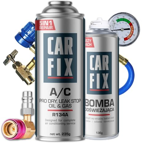 CARFIX, sustituto r134a, Sellador, refrigerante para aire acondicionado de automóviles, equivalente a 660 g, 1 lata, 5 en 1, 235g,