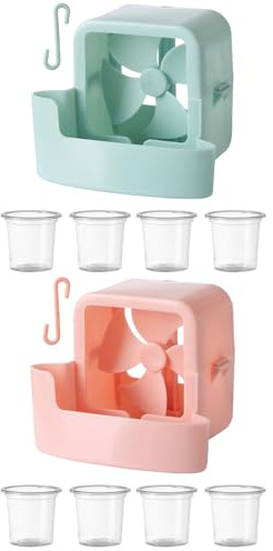 Hangable Ice Box - Fan Mist Cooling Adapter | Cool Wind Fan Accessory | 2 Pieces Household Ice Box Attachment | Portable Hangable Chunks Accessories Cooler For Workplace Terrace Desktop Alley