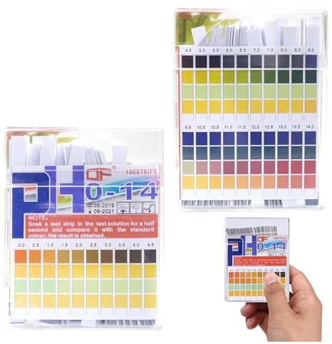 PH Teststreifen,10 PCS PH Teststreifen 100 Stück (0-14) Lackmuspapier für Urin Pool and Trinkwasser Säure-Basen Messstreifen Aquarium and Mehrfachanwendung Zuverlässige pH Wert Messung