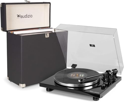Audizio Toledo Premium Plattenspieler Bluetooth mit Plattenkoffer – Schallplattenspieler, 33/45 U/min, Vinyl Player mit hochwertigem Tonabnehmer – Record Player mit Vorverstärker, Riemenantrieb & RCA