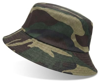 Fischerhüte Herren Damen Anglerhut Bucket Hat Tarnmuster Baumwolle Outdoor | Fischerhüte Unisex Baumwolle Tarnmuster Reversibel,56-60cm Faltbarer Anglerhut,Atmungsaktiv,für Wandern Camping Reisen Angeln