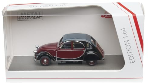 Schuco 1:64 Citroen 2CV Charlsten Weinrot/Schw. - Hochwertiges Diecast Modellauto im Maßstab 1:64, Modellauto, 1:64, Auto, Sammlermodell