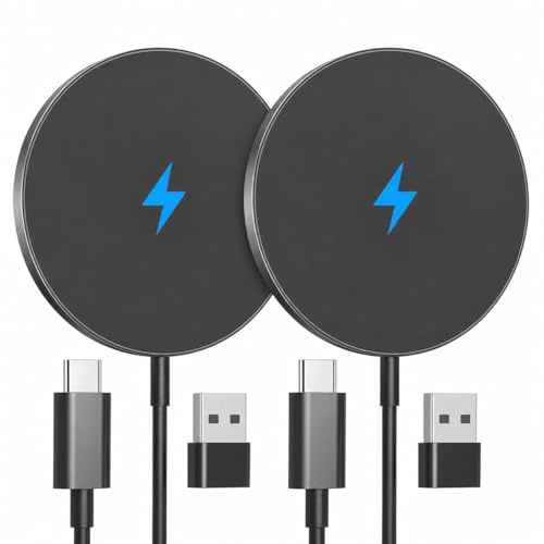 2 Pack Magnetic Wireless Charger for iPhone, 15W Magnetic Charger for iPhone 17/16/15/14/13/12 Pro Max Plus Mini