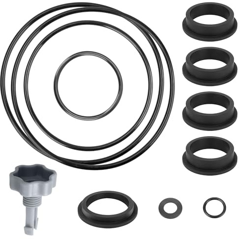 Dichtungsring Poolpumpe, 12 Stück Dichtung Sandfilteranlage, Gummi Unterlegscheiben, O-Ring Poolpumpe Ersatzteile, Schwarz Pool Zubehör für Sandfilteranlage und Pool