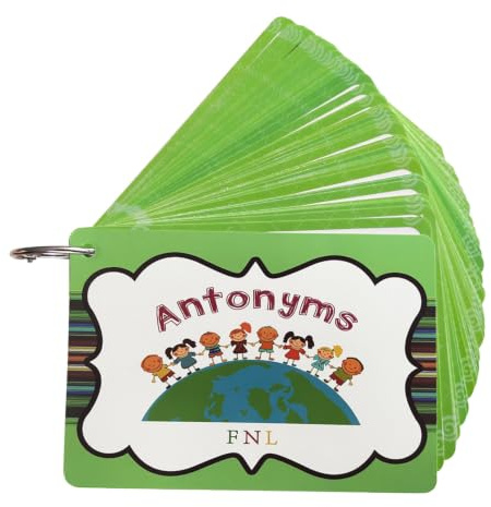 predolo 51 Pièces Cartes D'antonymes Portables Cartes Lexique Durables Flashcards pour Enfants, Tout-Petits, Maison