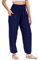 Lofbaz Damen Haremshose Yogahose Pumphose Hippie Hose Boho Kleidung Festival Outfit Sommerhose Leicht Sommer Hosen - Solid 1 Dunkelblau XXL Große Größen