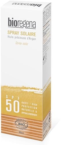 Bioregena | Spray solaire SPF30 Adulte Bio | Haute protection solaire | Haute tolérence & Résiste à l'eau | Formule hypoallergénique | Pénètre rapidement & Ne colle pas | Made in France | 90 ml
