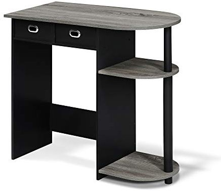 Furinno Go Green Home Laptop Notebook Computer Desk, Study Desk, Writing Desk, French Oak/Black/Black