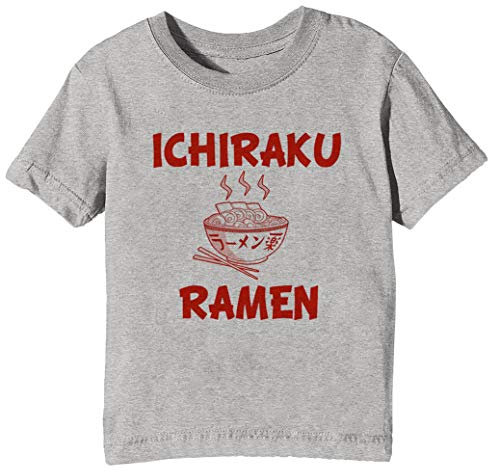 Erido Ichiraku Ramen Enfants Unisexe Garçon Filles T-Shirt Cou D'équipage Gris Coton Manches Courtes Taille XL Kids Boys Girls Grey T-Shirt X-Large Size XL