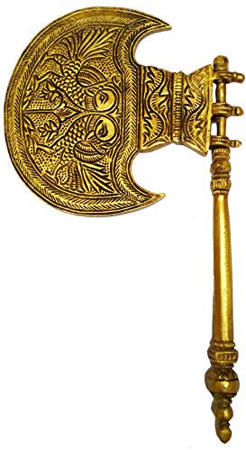 Purpledip Brass Idol God's Pankhi (Hand Fan): Collectible Temple decor (11587)