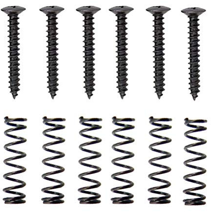 Supvox 12pcs E-Gitarre Single Coil Pickup Schrauben mit Federn (schwarz)
