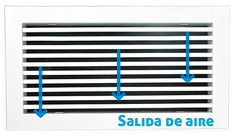 Rejilla lineal inclinación 0º blanca para aire acondicionado