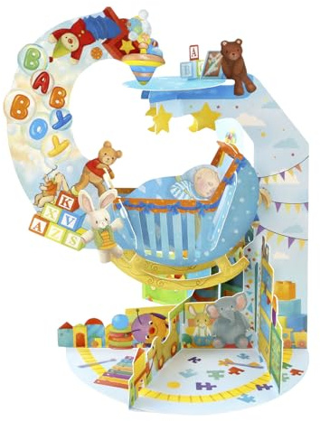 Santoro Pendel, 3D-Pop-Up-Grußkarte Baby Boy für Sie, für Kinder, Familie, Geburtstag