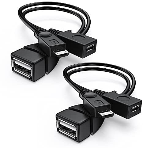 ANDTOBO [2 Stück 2-in-1 Micro USB OTG Adapter Kabel mit Strom für Fire TV Stick/Host Geräte usw.- Schwarz