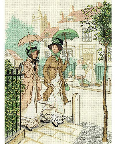 PANNA - Counted Cross Stitch Kit - Walking Ladies - VH-7147-18 Count - Aida - 12.6 x 9.45 inch - DIY kit
