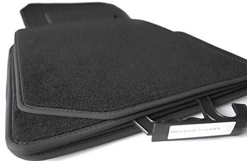 kh Teile Fußmatten 3er G20 G21 Velours Automatten Set, 4-teilig, Schwarz, Klett Befestigung enthalten