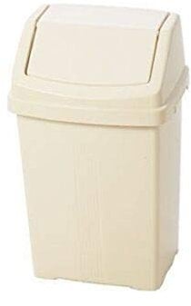 Optimal Products Plastic Swing Bin 50 15 25 8 Litre Home/Office/Kitchen Rubbish Waste Dustbin Trash Swing Lid Bin (Cream/Calico, 8l Litre)