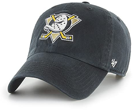 '47 NHL Anaheim Ducks Clean Up Unisex-Baseballkappe, Verstellbar, Hochwertiges Design und Verarbeitung, Badge Logo, Black