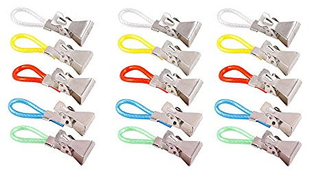 WYAN Pegs - Juego de 15 Pinzas para Colgar Toallas de Cocina (5 Colores)