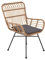 PATIO Gartenstuhl Adele Polyrattan Korbsessel Gartensessel mit Armlehne inkl. Sitzkissen Gartenstuhl Essstuhl Wetterfest Indoor/Outdoor Rattan-Optik beige