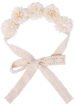 Filles Bandeaux à Fleurs Couronne de Fleurs Accessoires de Cheveux Serre-têtes Bandeaux Pétales Manuel Bandeaux de Mariage Bohème Guirlande de Fête (Beige)