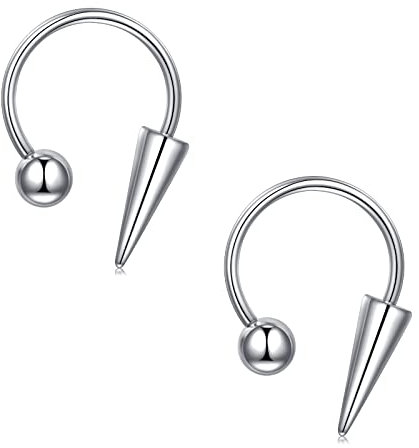 LAURITAMI 1 Paar 16G Lippenpiercing Ring Pfeil Edelstahl 8/10/12mm Silber Hufeisen Septum Ring lippenbändchen Piercing