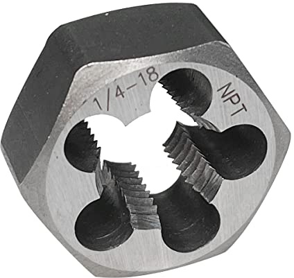 Npt - Troquel hexagonal de acero al carbono para reroscado 1/4-18
