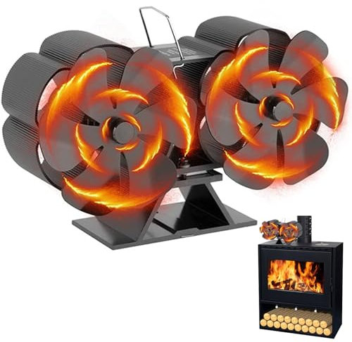 2024 Ventilateur Poele à Bois, 12 Pièces de Ventilateur Cheminée, Fonctionnement Silencieux, écologique, Répartition Efficace de La Chaleur Pour Brûleurs à Bois et Cheminées