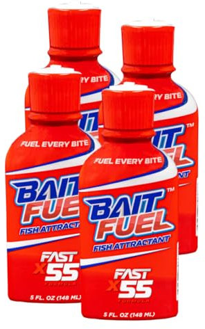 BAITFUEL X55 Formula Gel zum Angeln: Die Supercharged Fish Scent Technologie mit leistungsstarken Lockstoffen und Geschmacksverstärkern, die Fische beißen, 227 ml, 4er-Pack, (PN: X89668-4)