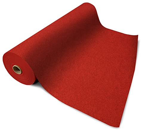 Floordirekt Roter Teppich meliert 200 x 500 cm - VIP Läufer Event Teppich Premierenteppich Empfangsteppich Messeteppich Hochzeitsteppich - Wunschmaß